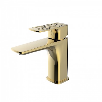 Single hole bath restroom vintage wash basin faucet in gold finish