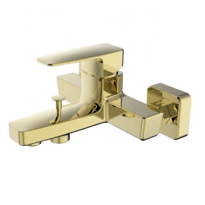 Single Handle   Brass Bath Shower Faucet in gold finish