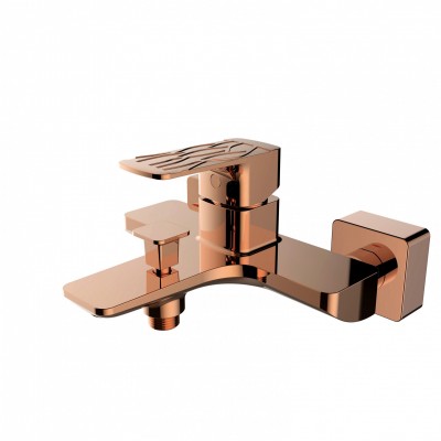 Carved handle  bath /shower mixer faucet in rose gold